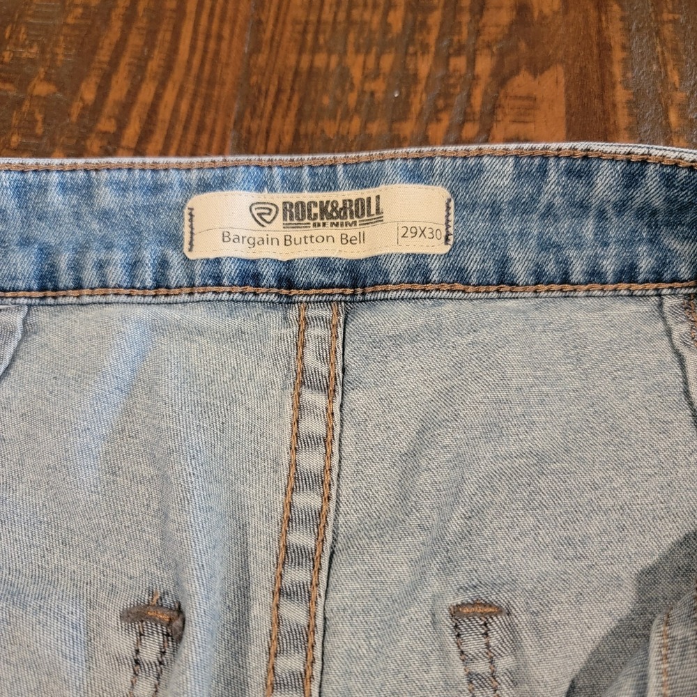 Rock & Roll Denim Bargain Button Bell Jeans Women's Size 29 X 30 Style WPB1658 - Picture 8 of 11